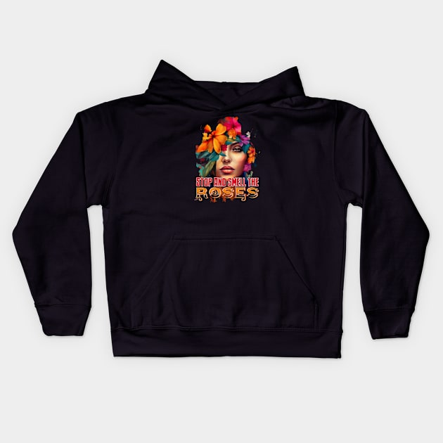 stop and smell the roses Kids Hoodie by Pixy Official